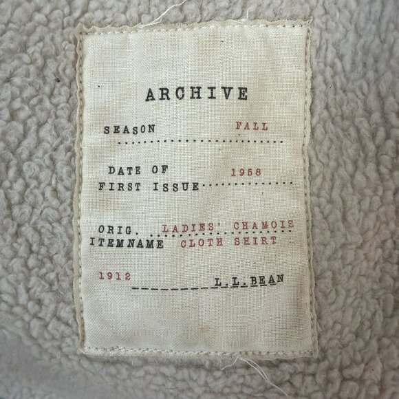 VINTAGE LL BEAN Signature Grunge Sherpa Lined Chamois Plaid Flannel Jacket Small - Picture 13 of 15